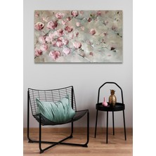 Hediyeler Kapında  Pembe Çiçek Duvar Kanvas Tablo 50 x 70 cm