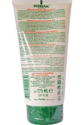 Bebak Acı Badem Nemlendirici Bakım Sütü Tüp 175 ml