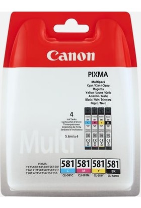 Canon CLI-581 Bk / C / M / Y Mürekkep Kartuş Set Renkli