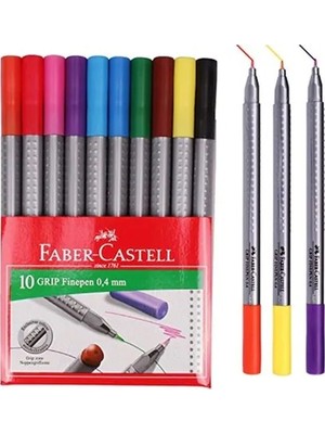 Faber-Castell Grip Finepen Keçe Uç 0.4mm 10'lu Karton Kutu