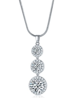 Chavin Tria Beyaz Taşlı Rodyum Kap. Kadın Kolye EG06BY