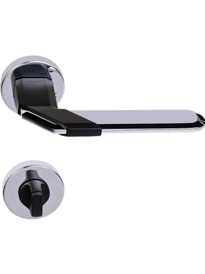Ventus Kapı Kolu Wc Tipi Krom - Mat Siyah Metal