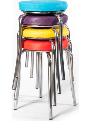 Ekip Shop Tabure Mutfak Sandalyesi 4 Adet Renkli