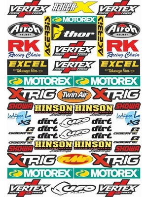 Stickermarket Motosiklet Sponsor Sticker Seti (F)
