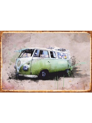 Hayat Poster Vw Wan Retro Vintage Ahşap Poster