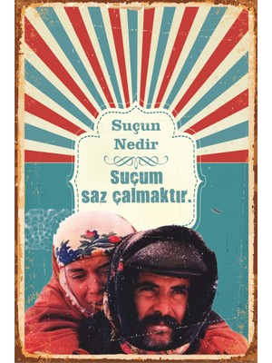 Hayat Poster Ylmaz Güney Yol Yerşilçam Retro Vintage Ahşap Poster