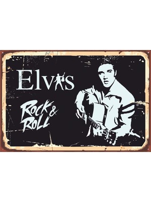 Hayat Poster Elvis Presley Retro Vintage Ahşap Poster