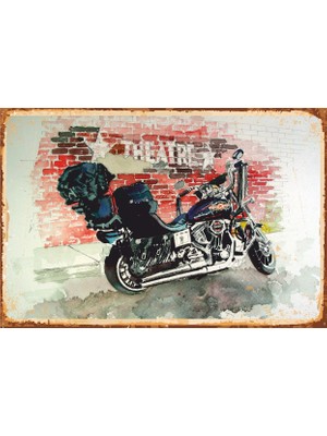 Hayat Poster Motor Retro Vintage Ahşap Poster