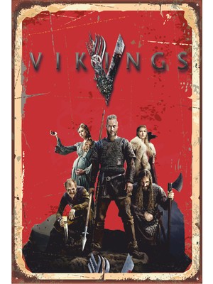 Hayat Poster Vikings Retro Vintage Ahşap Poster