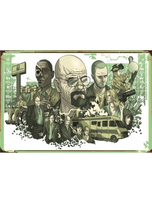 Hayat Poster Breaking Bad Sezon Retro Vintage Ahşap Poster