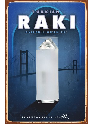 Hayat Poster Rakı Retro Vintage Ahşap Poster