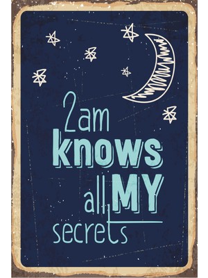 Hayat Poster Gizli Geceler Retro Vintage Ahşap Poster