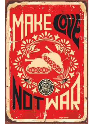 Hayat Poster Savaşma Seviş Retro Vintage Ahşap Poster