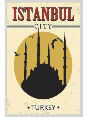Hayat Poster Türkiye Istanbul Retro Vintage Ahşap Poster