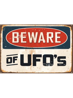 Hayat Poster Dikkat Ufo Retro Vintage Ahşap Poster
