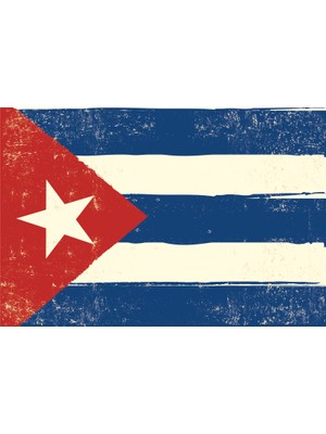 Hayat Poster Küba Bayrağı Retro Vintage Ahşap Poster