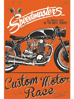 Hayat Poster Custom Motor Race Retro Vintage Ahşap Poster