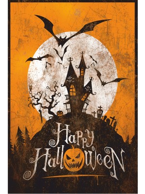 Hayat Poster Halloween Cadılar Bayramı Retro Vintage Ahşap Poster