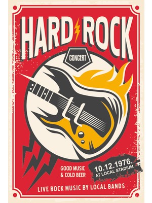 Hayat Poster Hard Rock Retro Vintage Ahşap Poster