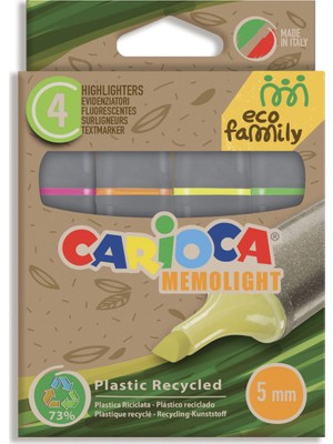 Carioca Eco Famıly Fosforlu İşaretleme Kalemi 4'lü 4 Renk