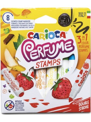 Carioca Kokulu Damgalı Jumbo Keçeli Kalem Seti 8'li Çok Renkli Eğlenceli Boyama Araçları