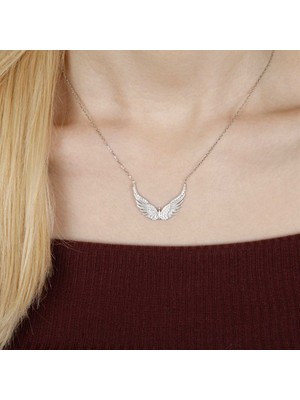 Afrodit Silver Melek Kanadı Tasarım Kadın Gümüş Kolye