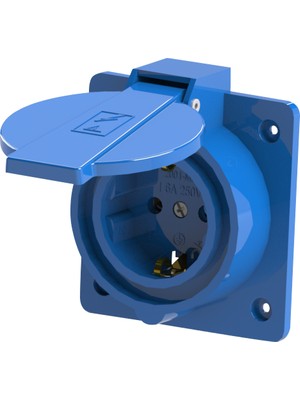 NE-AD Kauçuk 1X16 A Kapaklı Makina Prizi