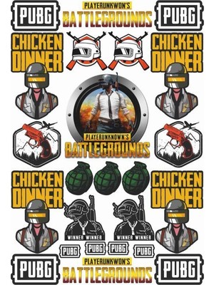 Stickermarket Playerunknown's Battlegrounds Pubg (Oto, Laptop) Sticker Seti