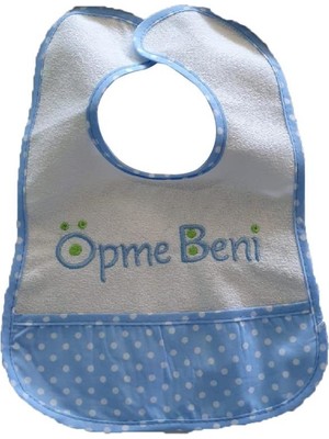 Akyüz Bebe Bebek Öpme Beni Yazılı Önlük - Mavi
