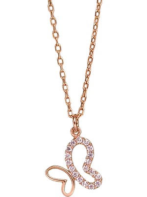 Katar Gümüş Küçük Kelebek Gümüş Kolye