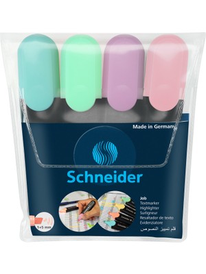 SCHNEIDER JOB FOSFORLU KALEM 4'LÜ SET PASTEL RENKLER