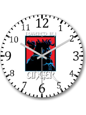 Baskı Dükkanı Akuma Powered By Anger Duvar Saati Bombeli Gerçek Cam