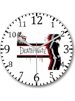 Baskı Dükkanı Anime Death Note Duvar Saati Bombeli Gerçek Cam