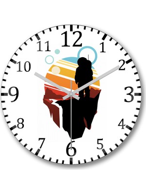 Baskı Dükkanı Astronaut Duvar Saati Bombeli Gerçek Cam