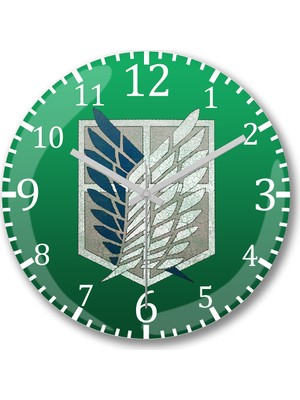 Baskı Dükkanı Attack On Titan Scoutıng Legıon Duvar Saati Bombeli Gerçek Cam