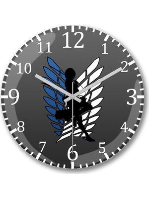 Baskı Dükkanı Attack On Titan Mikasa Duvar Saati Bombeli Gerçek Cam