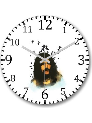 Baskı Dükkanı Barış Manço  Duvar Saati  Bombeli Gerçek Cam