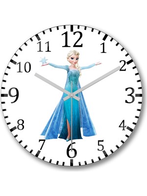 Baskı Dükkanı Elsa Hans Frozen Anna Duvar Saati Bombeli Gerçek Cam