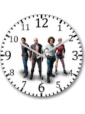 Baskı Dükkanı Playerunknown's Battlegrounds  Pubg Duvar Saati Bombeli Gerçek Cam