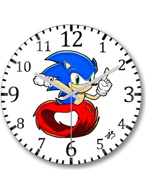 Baskı Dükkanı Sonic Film  Duvar  Saati Bombeli Gerçek Cam