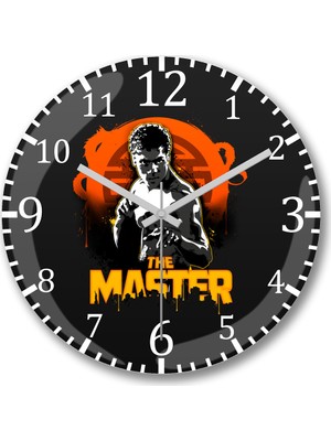 Baskı Dükkanı Bruce Lee The Master Duvar Saati Bombeli Gerçek Cam