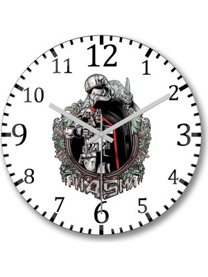 Baskı Dükkanı Captain Phasma Duvar Saati Bombeli Gerçek Cam