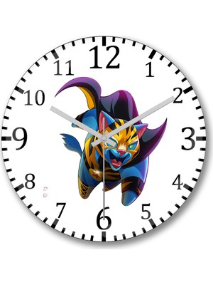 Baskı Dükkanı Cat El Tigre Duvar Saati Bombeli Gerçek Cam