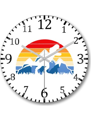 Baskı Dükkanı Dinazor Duvar Saati Bombeli Gerçek Cam