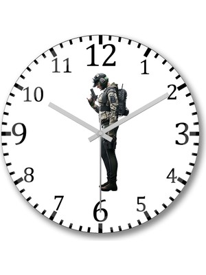 Baskı Dükkanı Ela Rainbow Six Wiki Duvar Saati Bombeli Gerçek Cam