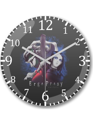Baskı Dükkanı Ergo Proxy Duvar Saati Bombeli Gerçek Cam