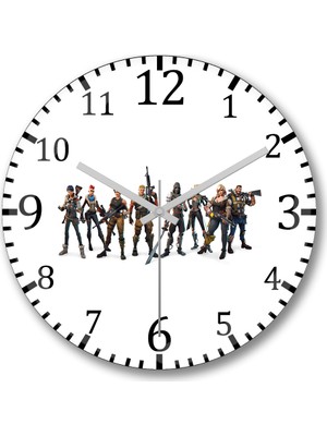 Baskı Dükkanı Fortnite  Battle Royale  Duvar  Saati Bombeli Gerçek Cam