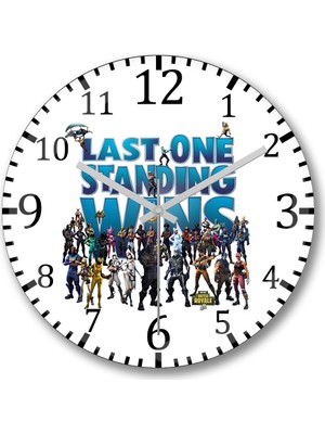 Baskı Dükkanı Fortnite Last One Standing Duvar Saati Bombeli Gerçek Cam