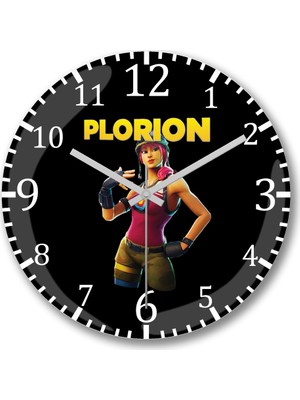 Baskı Dükkanı Fortnite Ploron Duvar Saati Bombeli Gerçek Cam