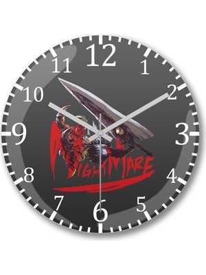 Baskı Dükkanı Game Nightmare Soulcalibur Duvar Saati Bombeli Gerçek Cam